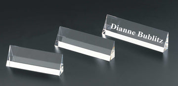 crystal name plate, great for executive gifts , customizable with texts and logos